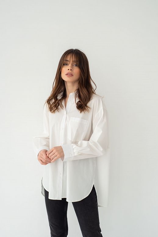 Сорочка котонова класична молочна