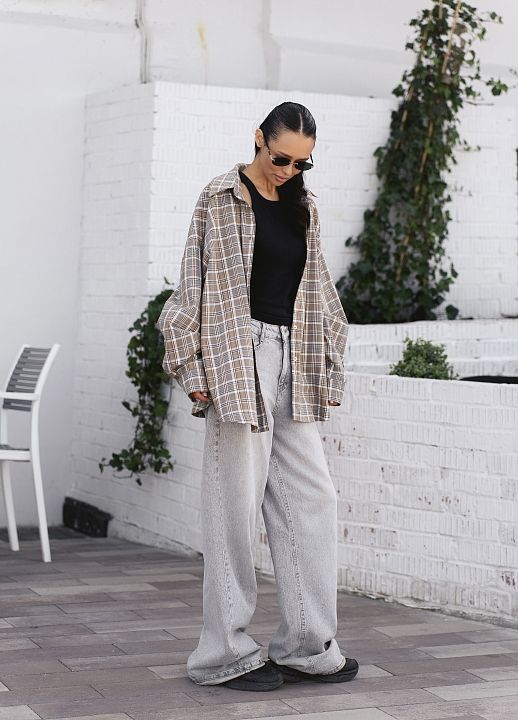 Сорочка в клітинку коричнева  - №2