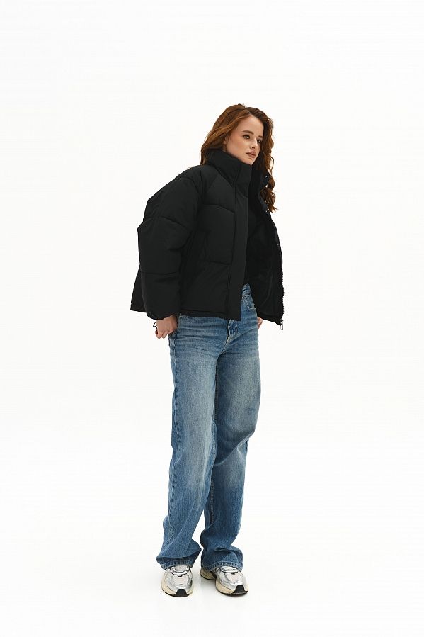 Пуховик вкорочений на замку чорний PUVK25/4 #RU# Пуховик укороченный на замке черный  PUVK25/4 № 5