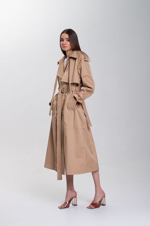 Тренч котоновий на підкладці с патами кемел