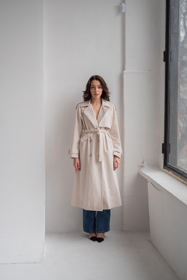 Тренч котоновий світло-молочний С0221/3 #RU# Тренч котоновый молочный С0221/3 № 2