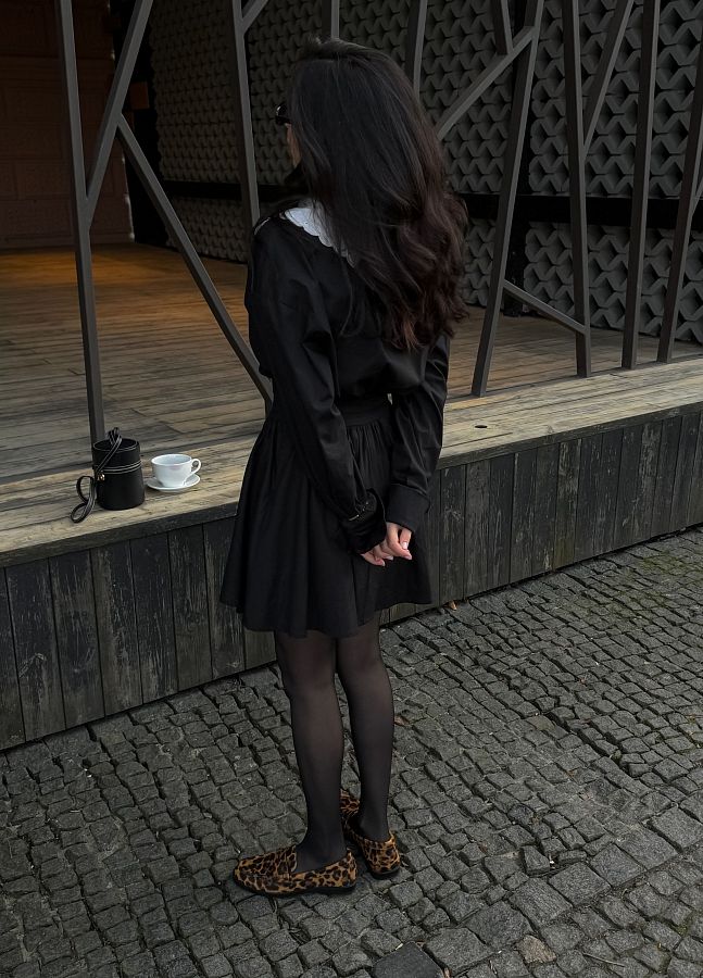 Сукня-сорочка на ґудзиках чорна МБПЛ005 № 2