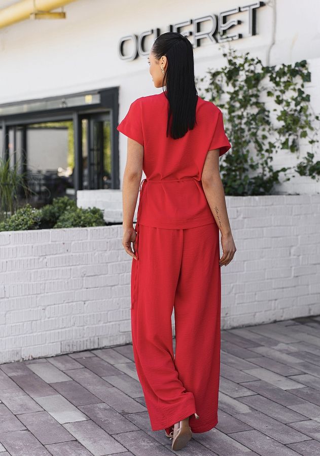 Костюм блуза та брюки червоний ПН07/07 #RU# Костюм блуза и брюки красный ПН07/07 № 3