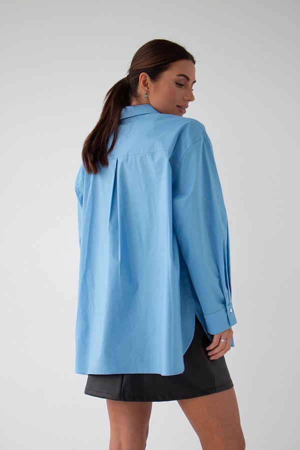 Сорочка котонова класична синя МБСЧ001/9 #RU# Рубашка котоновая классическая синяя МБСЧ001/9 № 4