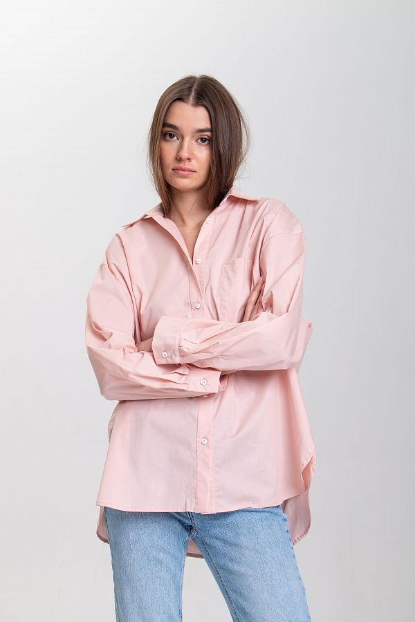 Сорочка котонова класична світло-рожева МБСЧ001/3 #RU# Рубашка котоновая классическая светло-розовая МБСЧ001/3 № 1