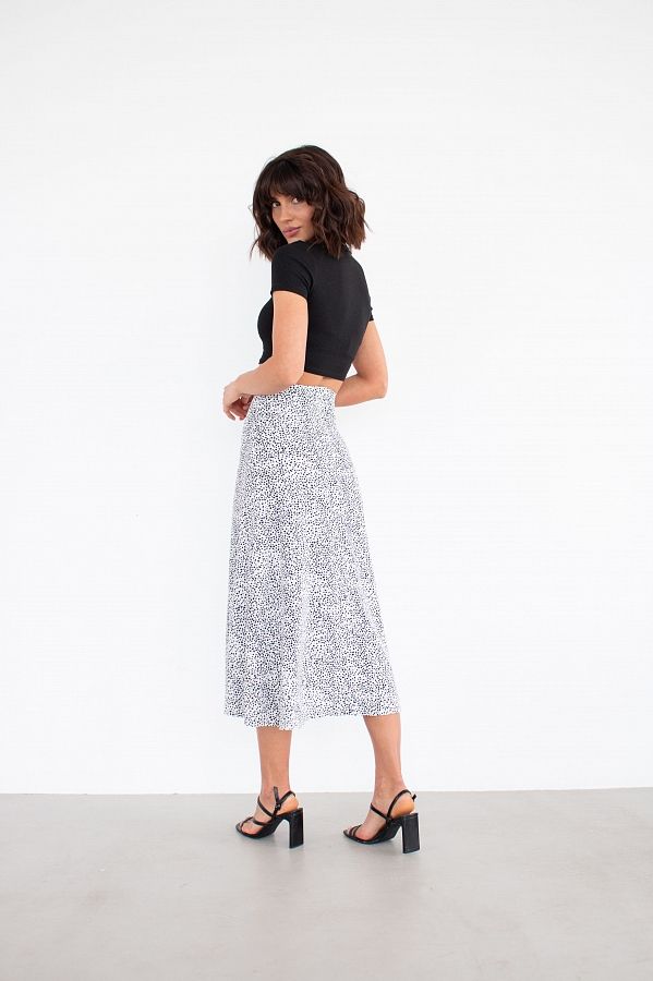 Спідниця міді з роспіркою біла СП001/2 #RU# Юбка миди с распоркой белая СП001/2 № 3