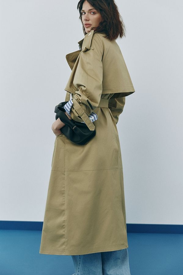 Тренч котоновий на підкладці з патами бежевий C0423 #RU# Тренч котоновый на подкладке с патами капучино C0423 № 3