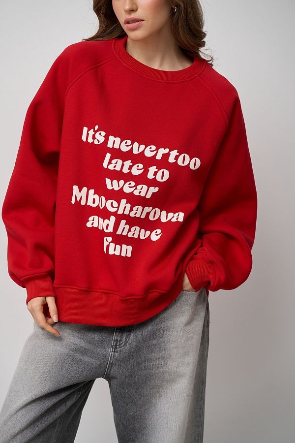 Світшот з принтом червоний SV01/2 #RU# Свитшоты SV01/2 № 3