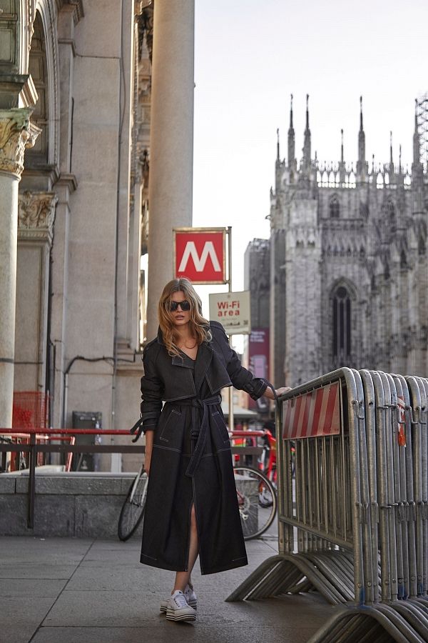 Тренч джинсовий чорний C0323/1 #RU# Тренч котоновый черный C0323/1 № 2