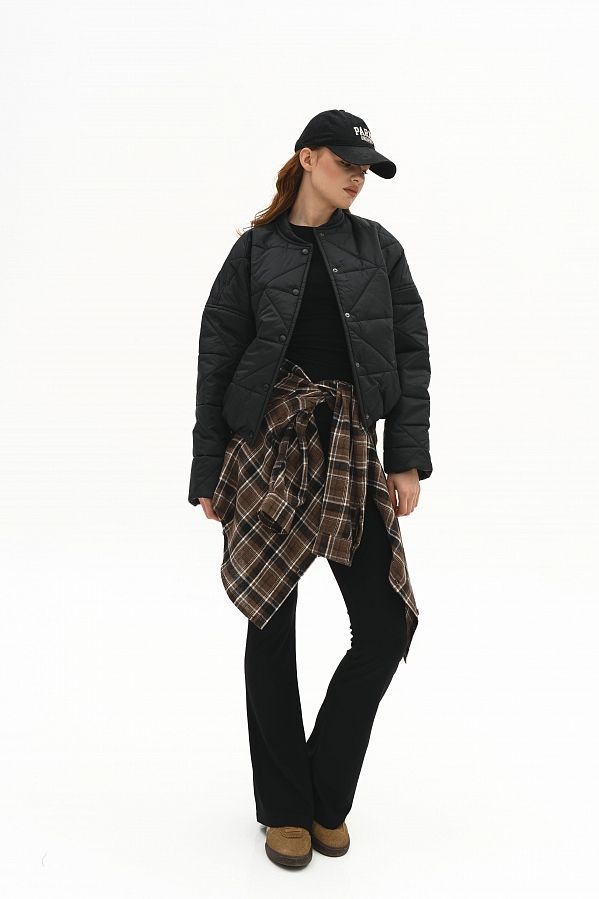 Бомбер на кнопках чорний К0623/3 #RU# Бомбер на черных кнопках К0623/3 № 5