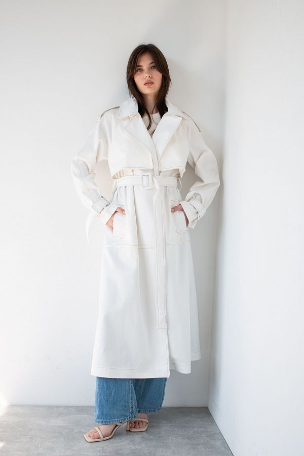 Тренч джинсовий білий C0323/3 #RU# Тренч джинсовый белый C0323/3 № 2