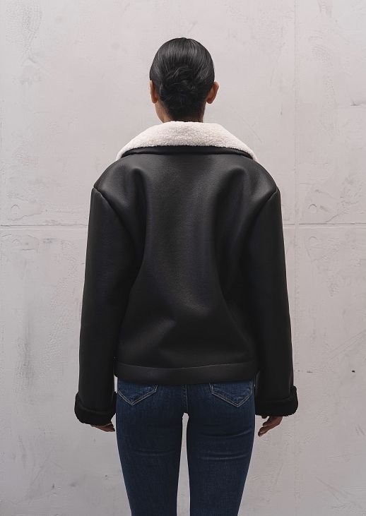 Дублянка коротка на гудзиках чорна - №2