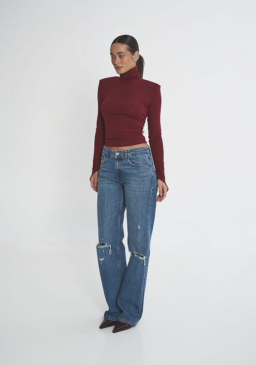 Гольф класичний з підплічниками бордовий - №2