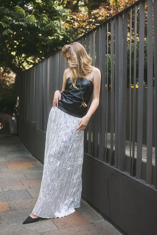 Спідниця максі жата молочна