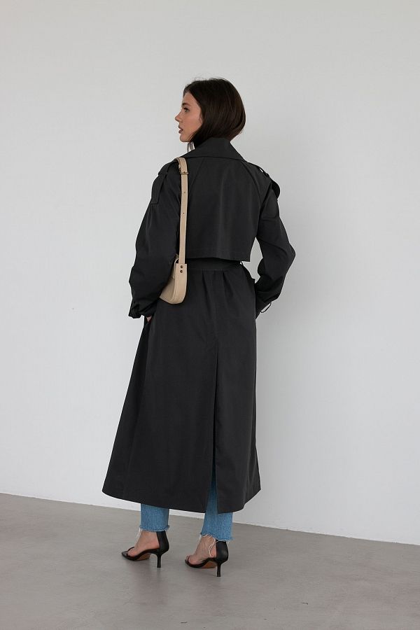 Тренч котон на підкладці чорний С0523/3 #RU# Тренч котон на подкладке чёрный С0523/3 № 6