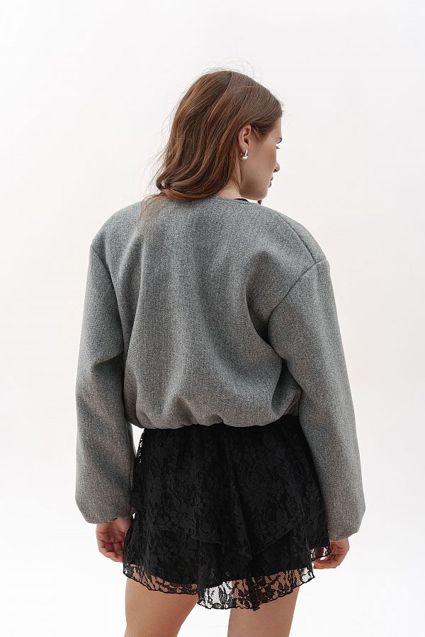 Бомбер на замку сірий НФ-00000722/2 #RU# Бомбер серый на замке НФ-00000722/2 № 4