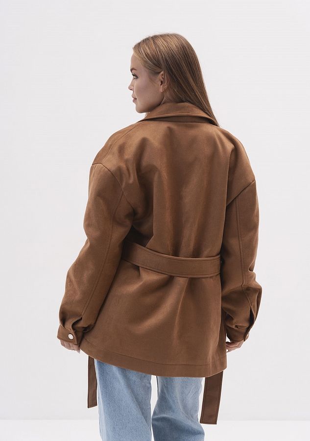 Куртка замшева з поясом (на замку) руда KZNZ/02 #RU# Куртка замшевая с поясом (на замке) рыжая  KZNZ/02 № 2