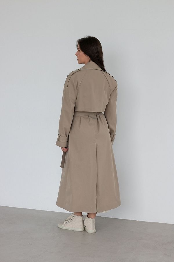 Тренч котон на підкладці капучіновий С0523/1 #RU# Тренч котон на подкладке капучиновый С0523/1 № 4