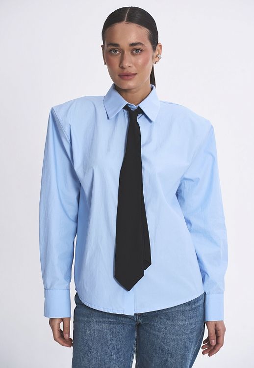 Сорочка котонова з підплічниками блакитна